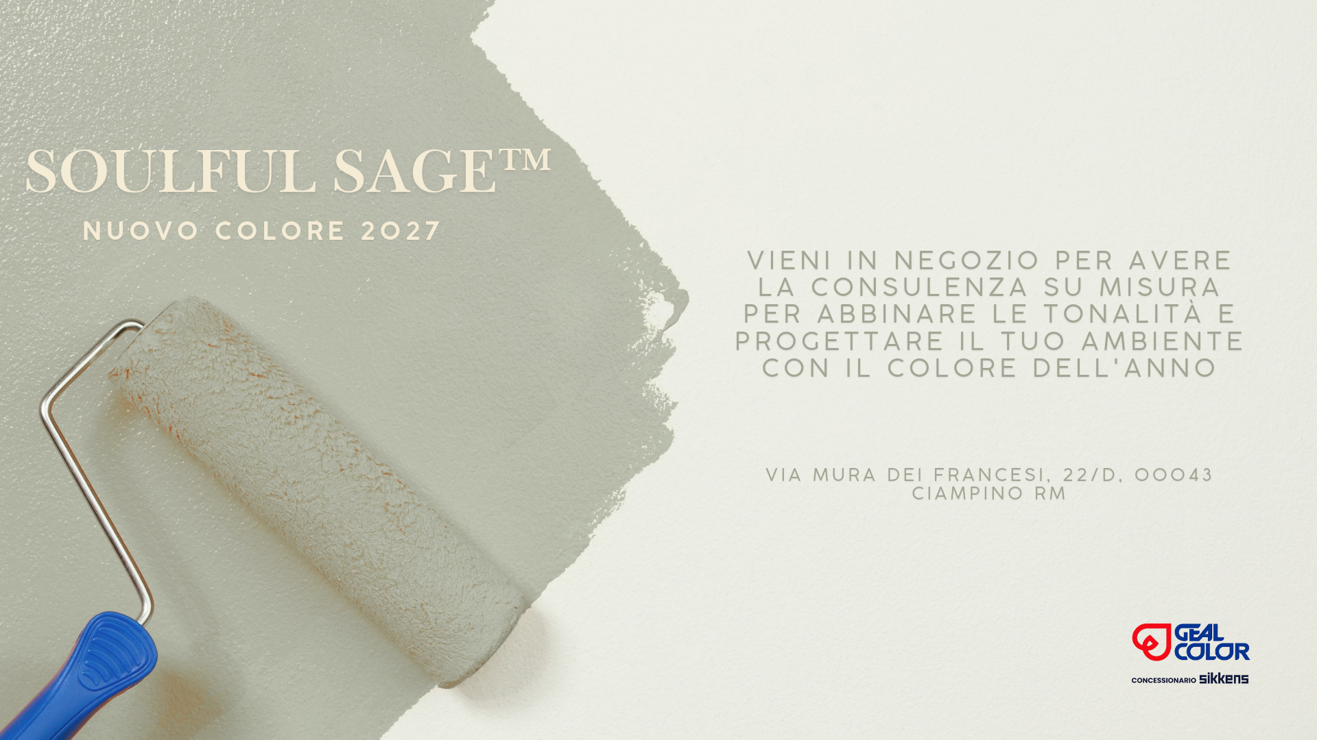 Banner promozionale Soulful Sage nuovo colore Sikkens 2027 Gealcolor